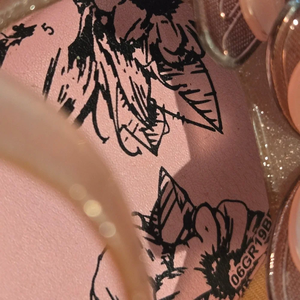 Mini Melissa Ultragirl Butterfly Rose Gold Glitter Jelly Shoes Flats Kids 10c